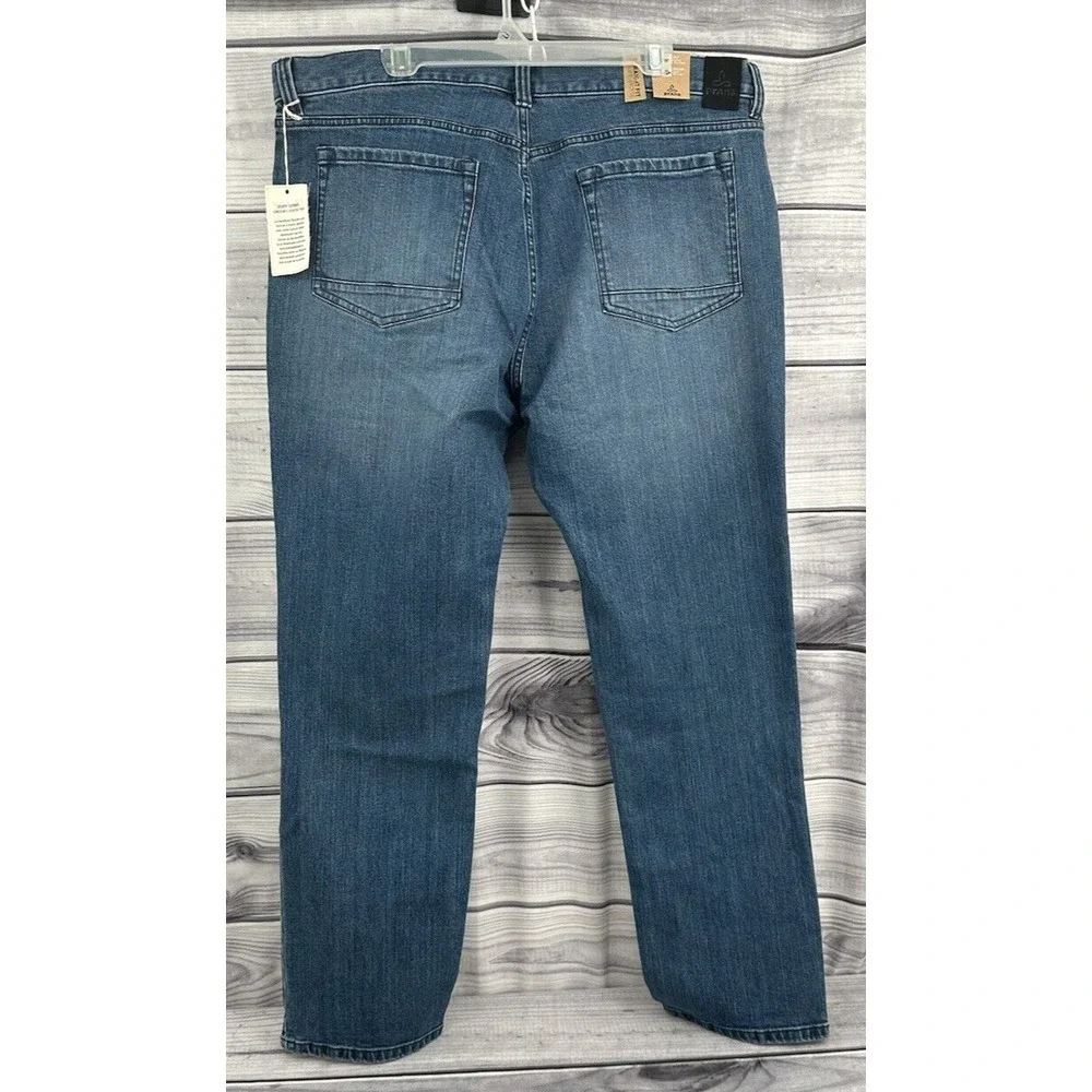 PRANA FEENER STRAIGHT FIT JEANS Men's 40 X 34 RINSE‎ WASH STRETCH